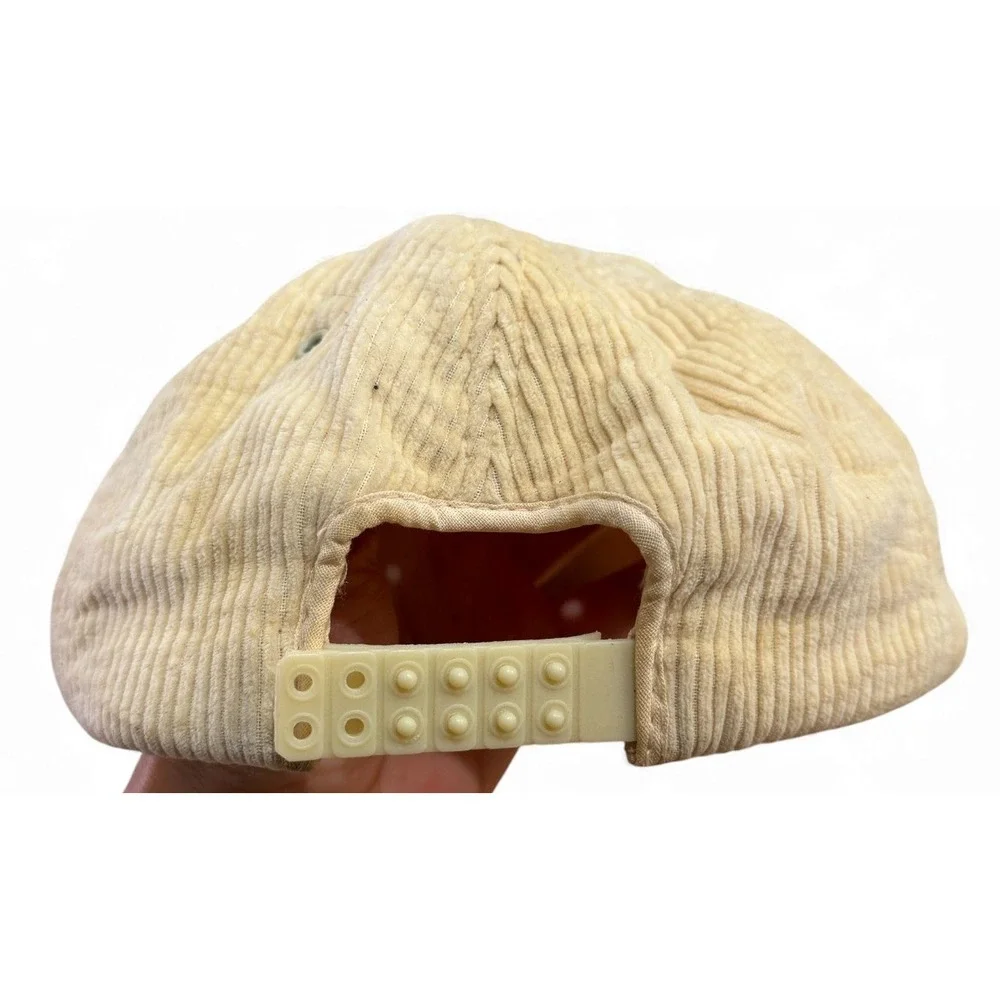 Vintage Official US Taxpayer Corduroy Rope Hat Adult Beige Adjustable Patch